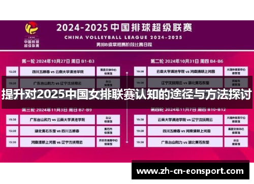 提升对2025中国女排联赛认知的途径与方法探讨